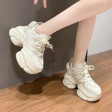增高老爹鞋女新品潮年秋季新款厚底小白鞋子百搭松糕运动女鞋白色