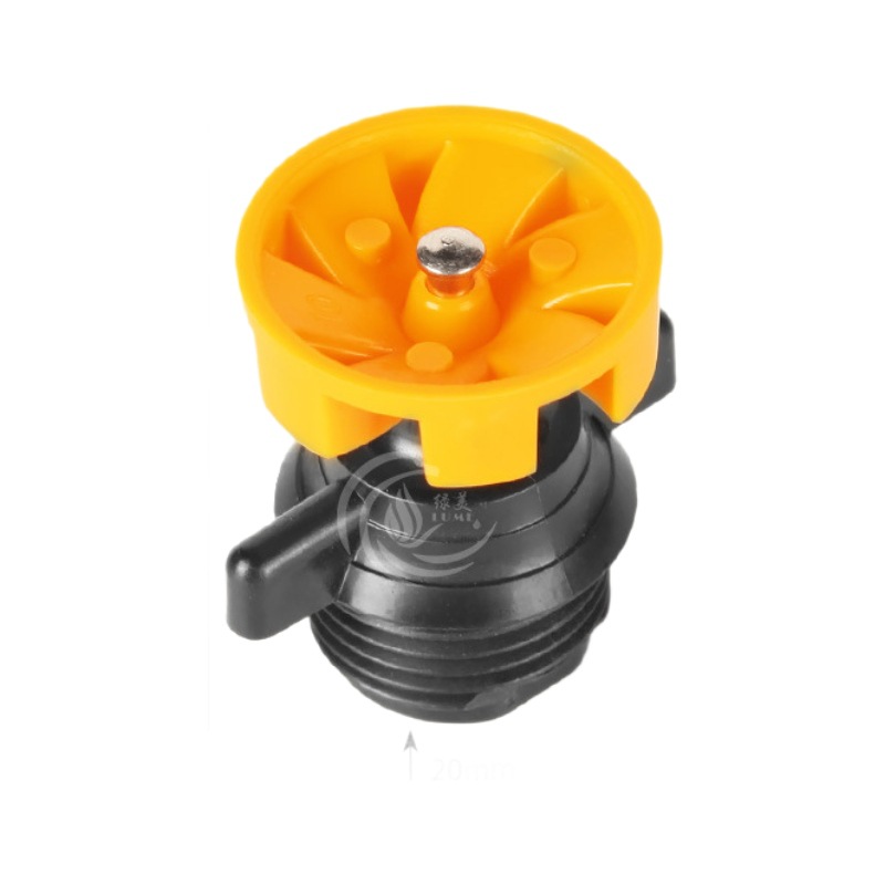 4 puntos / 20 dientes externos volante naranja rociador verde césped hortales 360 grados rotación automática jardín riego por pulverización