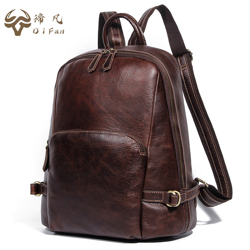 Trendy British Style Backpack Women's Backpack in stock Personalized Head Layer Cowhide European and American Style Women's Retro Backpack