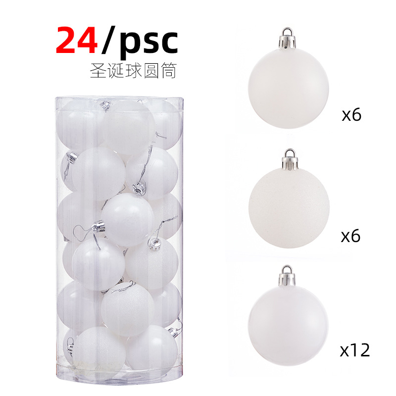 Adornos de Navidad 3/4/6/8cm24 juego de bolas de Navidad bolas de colores bolas de plástico galvanizado colgante de árbol de Navidad