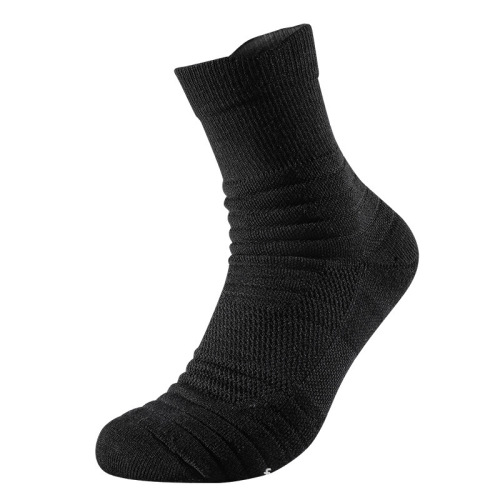 Elite basketball socks men's spring and summer breathable sweat-absorbent towel bottom thickened short-tube mid-cut terry running sports socks