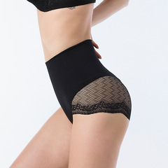 23新款女士中腰塑身褲歐美跨境大碼蕾絲內褲緊身美體收腹褲0rk917