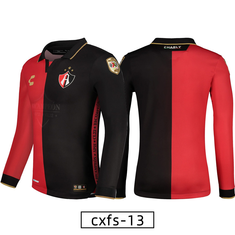 Comercio extranjero transfronterizo para camisetas de fan de manga larga personalizadas otoño y invierno 2025, camisetas de fútbol gruesas, camisetas de fútbol retro