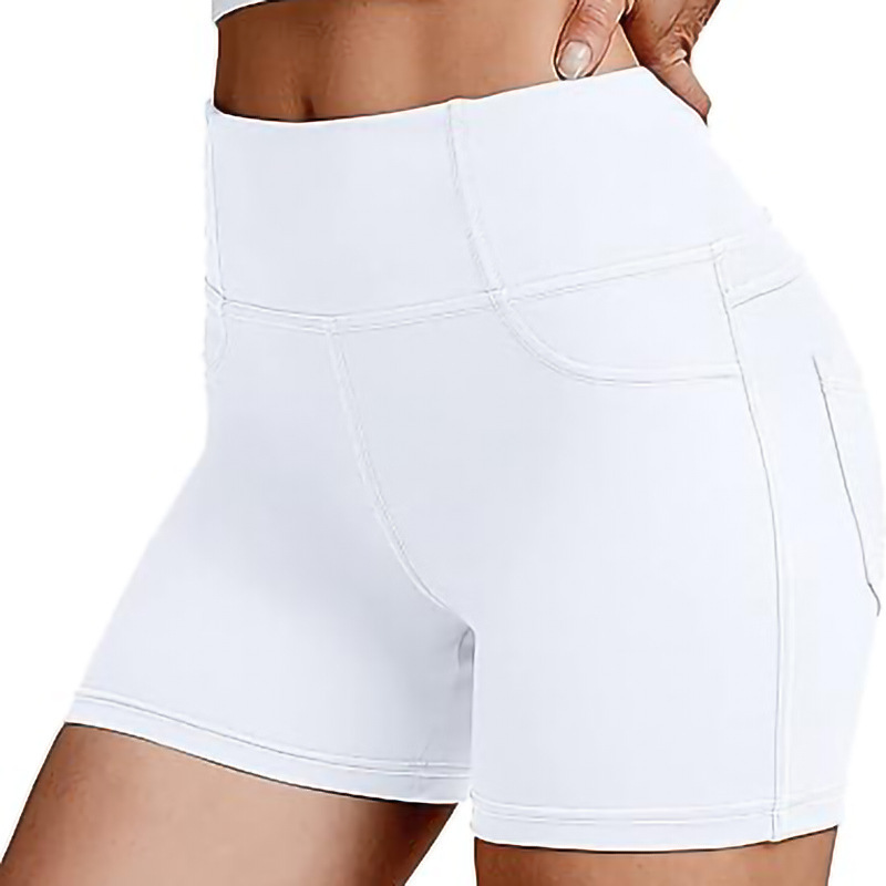 26 New Cross-Border High-Waisted Yoga Cycling Sports Pocket Shorts Amazon Butt-Lifting Workout Fitness Shorts