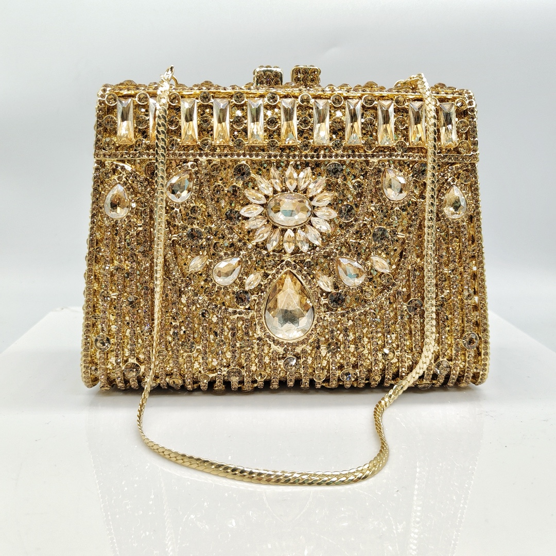 Túi clutch dạ hội đính kim cương hợp kim cao cấp xách tay — Bóng ma vàng, Màu tím huyền ảo, Màu vàng kim huyền ảo, Tùy chỉnh màu sắc khác chi tiết 2