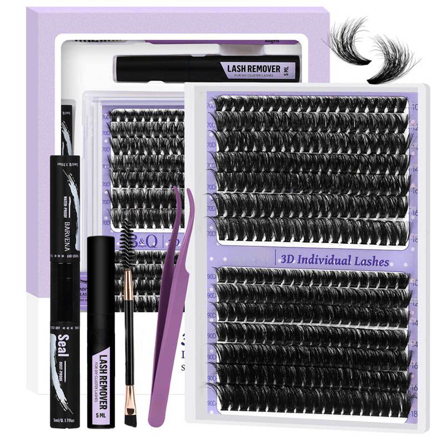 TK transfronterizo explosivo conjunto de extensión de pestañas grueso segmento de pelo floppy pestañas falsas