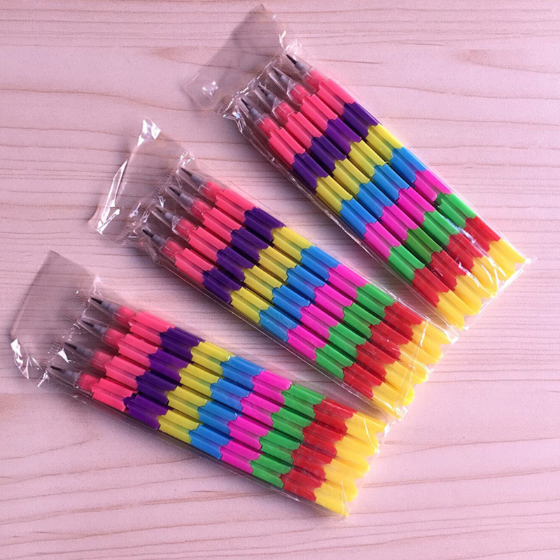 Cara sonriente calabaza de azúcar lápiz de múltiples cabezas bala lápiz de puesta de huevos lápiz estudiante sin afilar lápiz de ocho secciones bloques de construcción pluma educativa