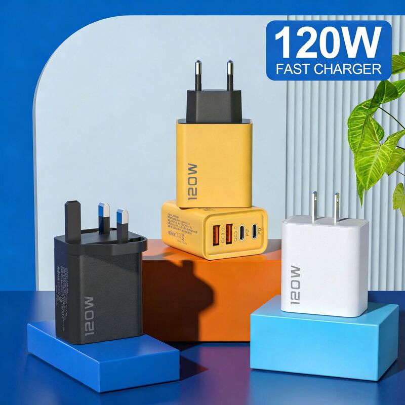 120W Dual Pd + Dual USB Charger Suitable for Apple 17 and Huawei Mobile Phones Dual Typec Smart Fast Charging Charging Head 120W Dual Pd + Dual USB Charger Suitable for Apple 17 and Huawei Mobile Phones Dual Typec Smart Fast Charging Charging Head