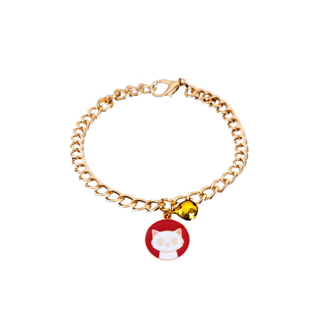 metal collar gold chain dog cartoon pendant collar adjustable pet accessoriespicture2