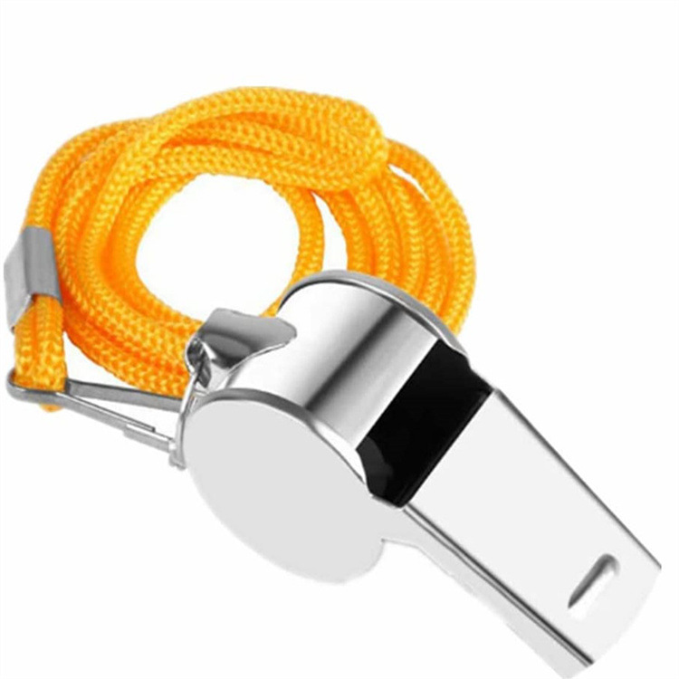 口哨 不锈钢包边口哨 橙色挂绳哨子 求生哨 足球比赛裁判口哨