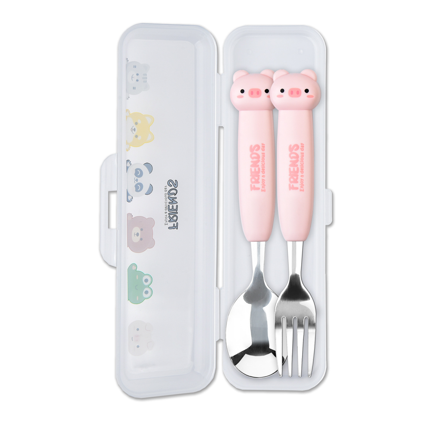 Inswind acero inoxidable DCS - 2068 - cs cubiertos infantiles ecológicos súper lindos cucharas de dibujos animados set ecológico de viaje