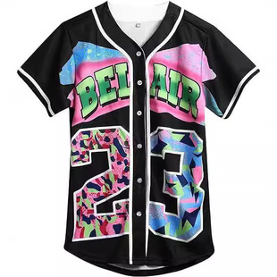 2024 Export Wish Aliexpress Ebay Short-Sleeved 3D Men's and Women's Fashion Button Cardigan Baseball Uniform Short-Sleeved Factory