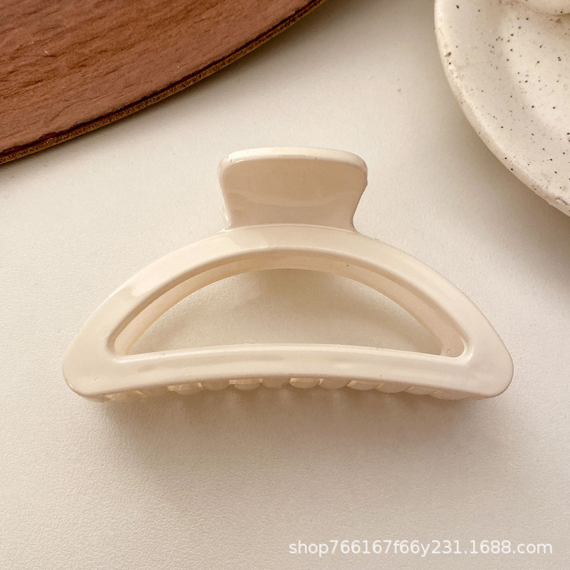 Accesorios para el cabello de pinza de tiburón de acrílico grande de Corea, clip de agarre para el cabello de disco simple, tocado de horquilla de cabeza femenina al por mayor