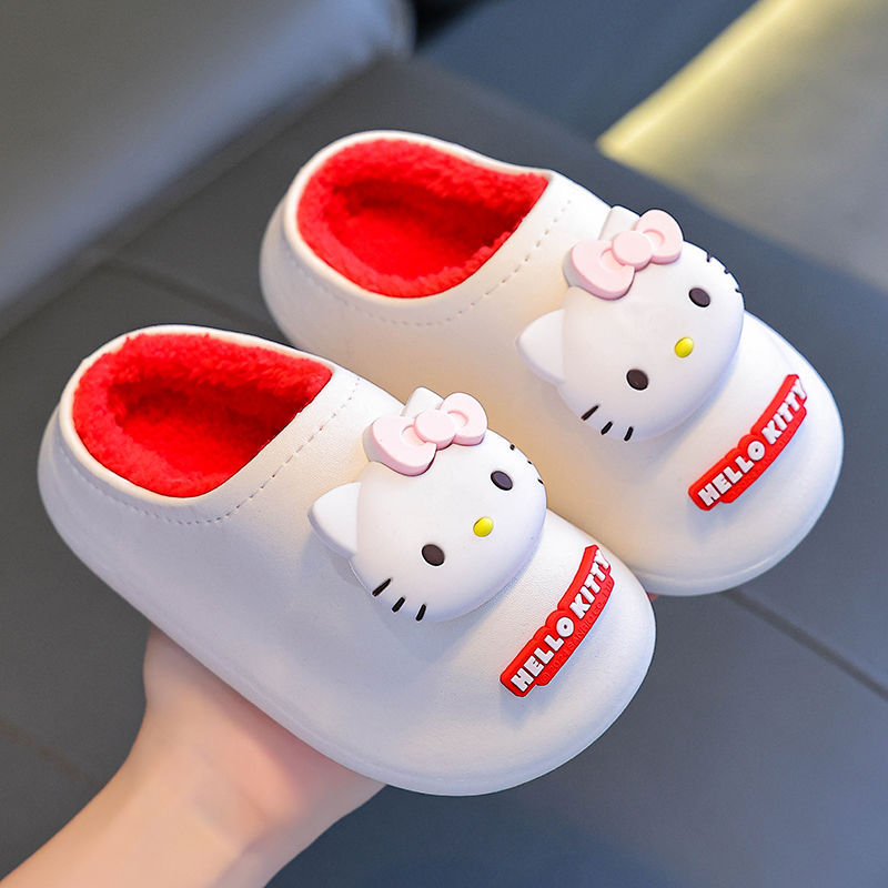 Sanliou zapatillas de algodón de invierno para niños, niñas y niñas, cubierta de algodón impermeable de vello, bolsas de bebés, zapatos de talón de algodón