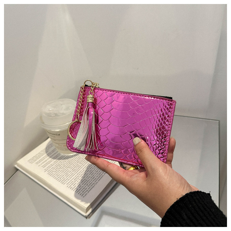 Streetwear Style Square Shape Women's Solid Color Pu Leather Zipper Coin Purses