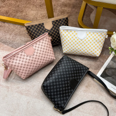 女士包包2023時尚新款撞色斜挎小方包零錢小包單肩包女包一件代發