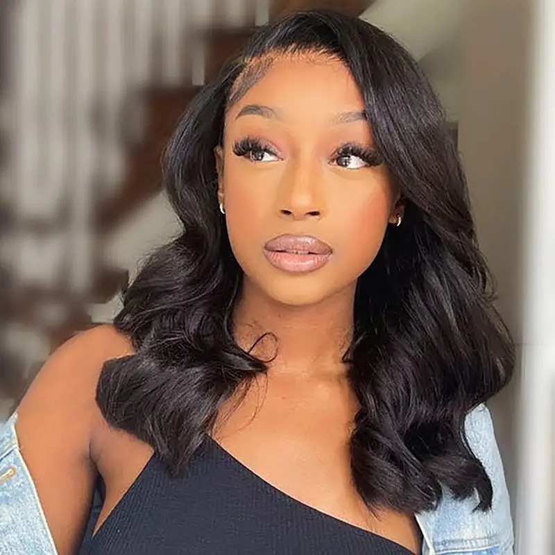 Peruca de cabelo sintético encaracolado de comprimento médio, estilo europeu/americano, com frente de renda e ondas suaves, ideal para uso diário._voghion.com