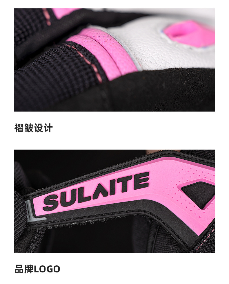 Sulaite Summer Motorcycle Gloves Breathable Touchscreen Carbon Fiber Shell Anti-Fall Full Finger Motorcycle Gloves for Women
