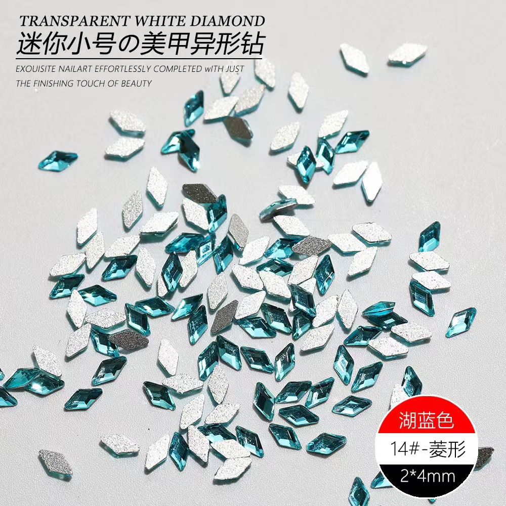 H208-blue flat bottom special shape-diamond 2*4