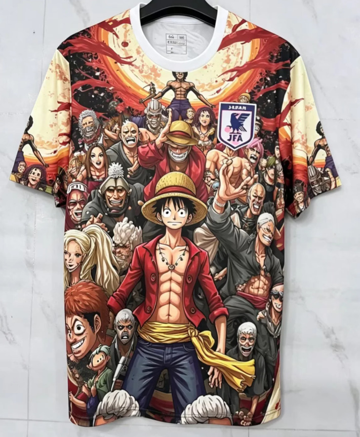 25-26 Nueva camiseta de anime de camiseta japonesa One Piece Samurai Sakura Dragon Ball Uniforme de fútbol transfronterizo de edición especial