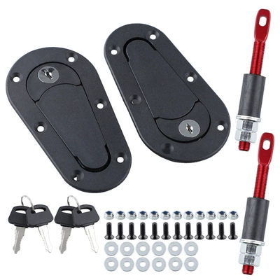 Car modification D1 hood lock engine invisible hood lock decoration racing hood bolt with lock without lock (Other Car Modifications) - black-with-lock