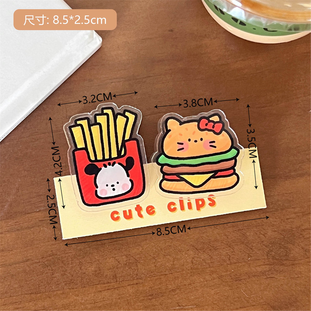 Creativo encantador dibujos animados regalo de decoración papelería sello clip acrílico para chicas