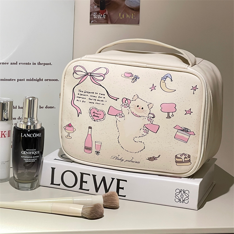 2024 nueva bolsa de cosméticos linda para mujer, bolsa de almacenamiento portátil a prueba de agua de gran capacidad, bolsa de almacenamiento, bolsa de lavado de viaje