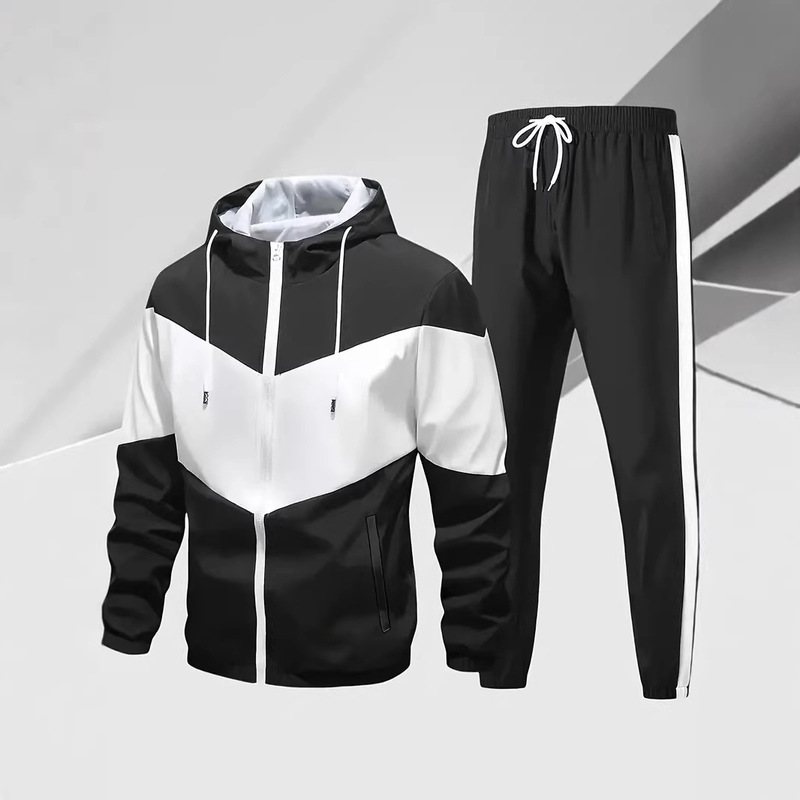 Cross-Border European Size Autumn Men's Jacket Set, Sporty Youth Trendy Stylish Fashion Brand Men's Casual Outfit