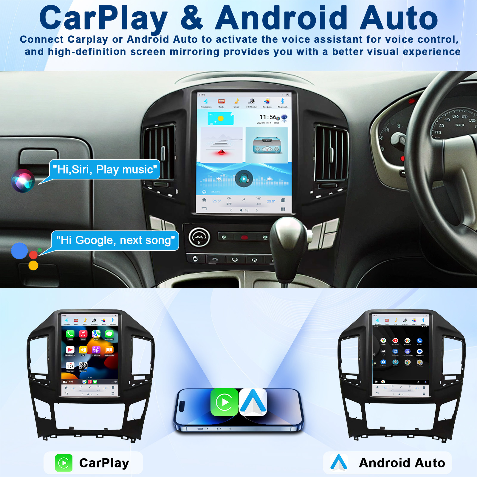 For Hyundai H1 2016 Car Navigation Car Audio Car GPS Android Navigation
