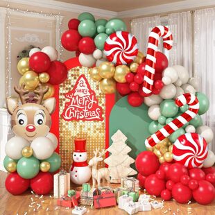 2025 Christmas Balloon Package Aluminum Film Latex Balloon Combination Decoration Scene Layout Atmosphere Party Balloons