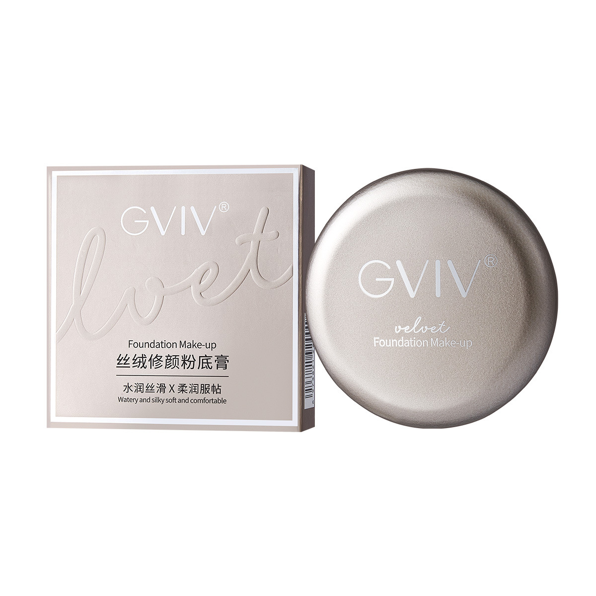 GVIV terciopelo facial crema de base transparente humectante fácil de aplicar maquillaje, polvo de maquillaje, maquillaje natural, fabricante de piel