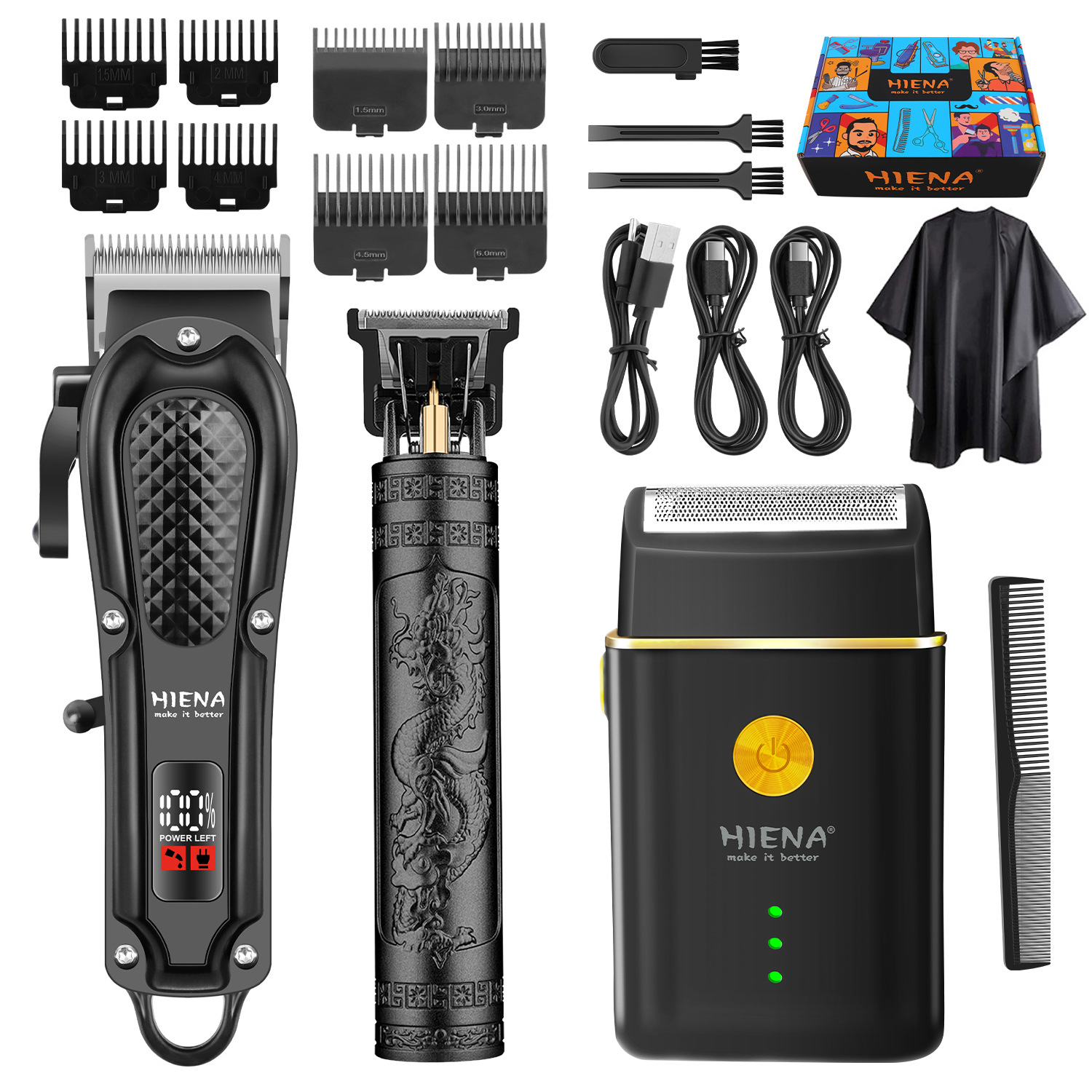 Corte de pelo universal transfronterizo HIENA afeitar eléctrico cabeza de aceite de tallado empujador eléctrico corte de pelo empujador especial para salón de pelo digital