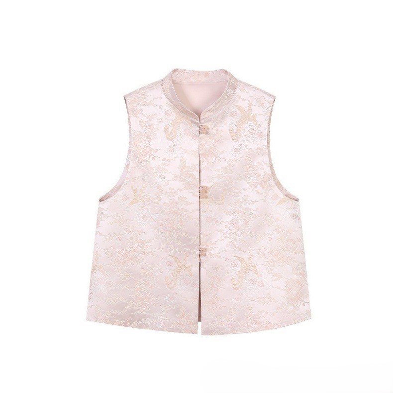 【Dragon and Phoenix Auspiciousness】Spring and Summer New Chinese-Style Retro Vest for Women, Woven with Elegant Colors, Versatile Sleeveless Jacket