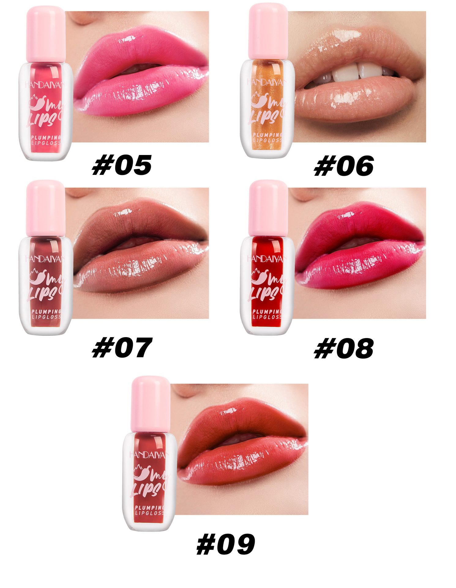 Cross-border Water Light Mirror Lip Gloss Lip Gloss, Pearlescent Lip Gloss Lipstick handaiyan Long-lasting Moisturizing and hydrating Lip Dye undefined