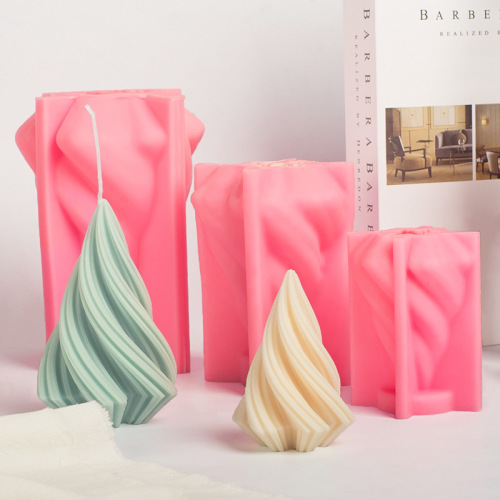 Sanxin Spiral Triangular Scented Candle Silicone Mold DIY Handmade Plaster Ornaments Diffusing Aroma Stone Abrasives