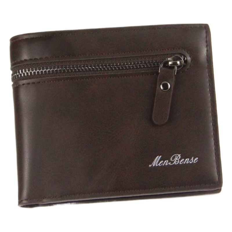 Nueva billetera de los hombres moda casual de gran capacidad de los hombres de la cremallera del bolso multi-tarjeta de los hombres de la cartera corta de la cartera