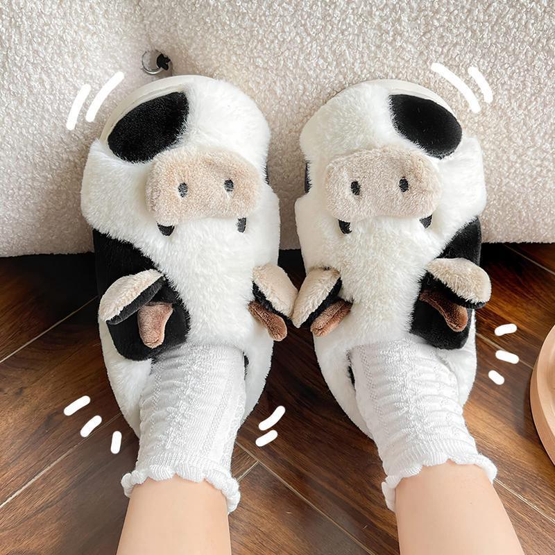 I 21586 Cartoon fluffy cotton slippers 卡通毛毛棉拖鞋速卖通