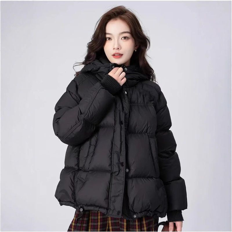 冬季棉衣棉袄女宽松保暖连帽面包服加厚蓬松羽绒棉服外套名媛御姐|undefined