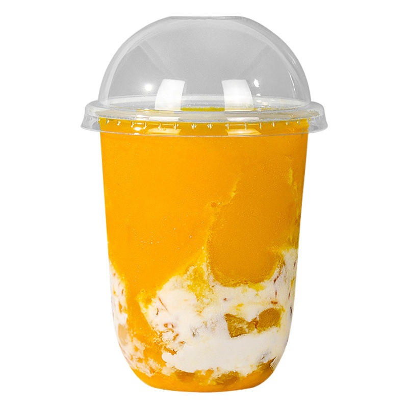 Vasos desechables para té con leche con tapas para uso comercial, vasos para bebidas frías, vasos de plástico PP, vasos para té de frutas, especiales para uso en puestos.