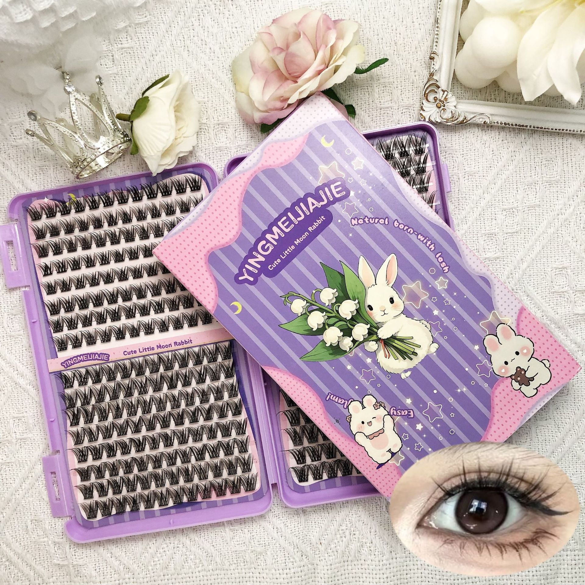 Las pestañas falsas transfronterizas, la serie de comercio exterior, el nuevo libro de pestañas en inglés, pestañas densas, pestañas falsas de un solo racimo.