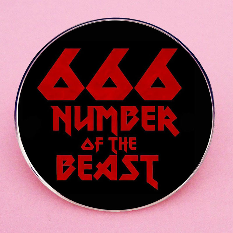 666 야수 번호 브로치 록 음악 앨범 핀 배지 금속 합금 배지 액세서리