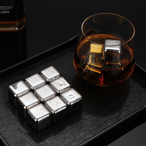 Wholesale 304 stainless steel ice cubes, metal ice cubes, beer ice, tartar stones, whiskey, wine ice cubes set