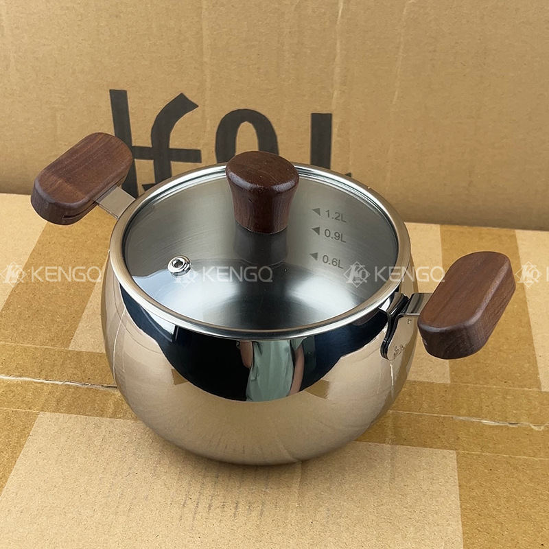 [Exportación a Alemania] 316 olla de leche de acero inoxidable cocina de inducción suplemento alimenticio para bebés olla de leche caliente olla de sopa pequeña de dos oídos