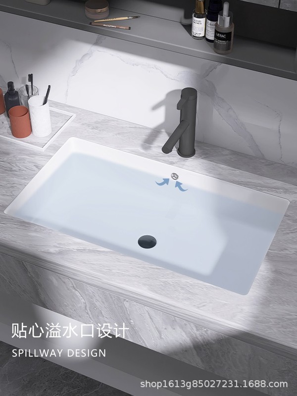 組み込み式陶磁器台下盆平底家庭用洗面器トイレ洗面器角形超大型サイズ単盆池|undefined