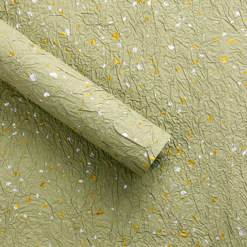 Papel de piedra de papel de papel de oro de plata de textura hecha a mano Papel plegado de textura ramo de flores de papel de embalaje Flores materiales de flor