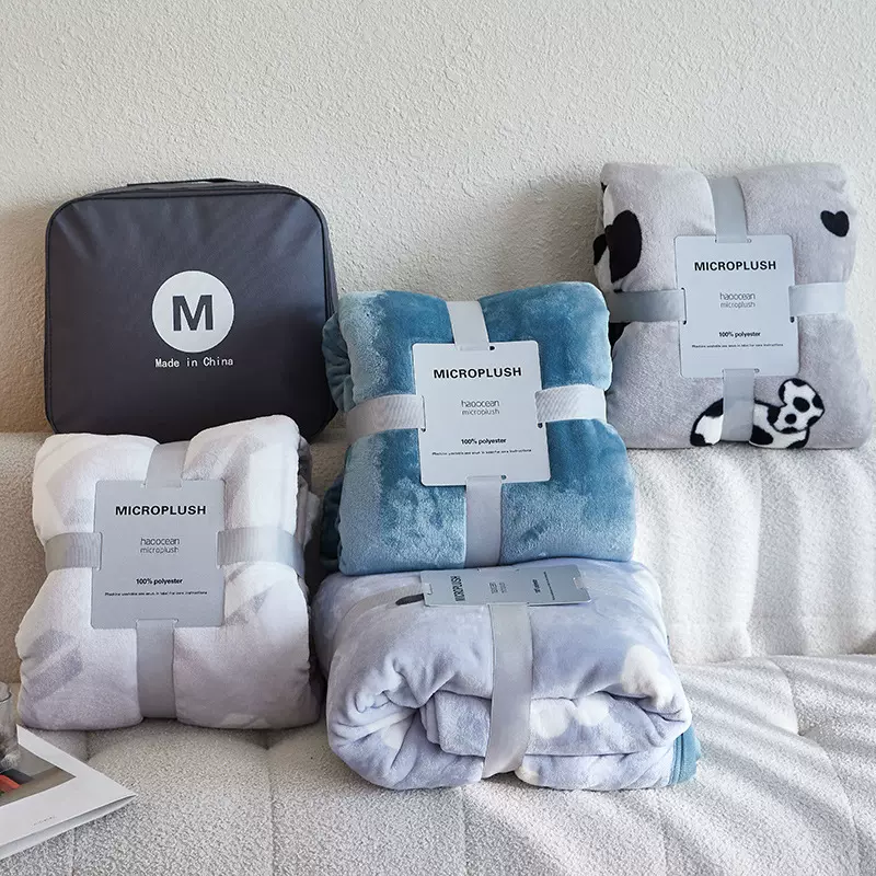 跨境欧式纯色法兰绒毯子午睡毯a类办公室盖毯宿舍礼品毯毛毯批发