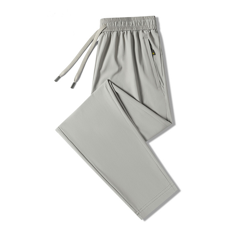 Verano hielo deportivo casual pantalones recto hombre moda versátil casual sensación fresca transpirable cómodo pantalones de cintura al por mayor
