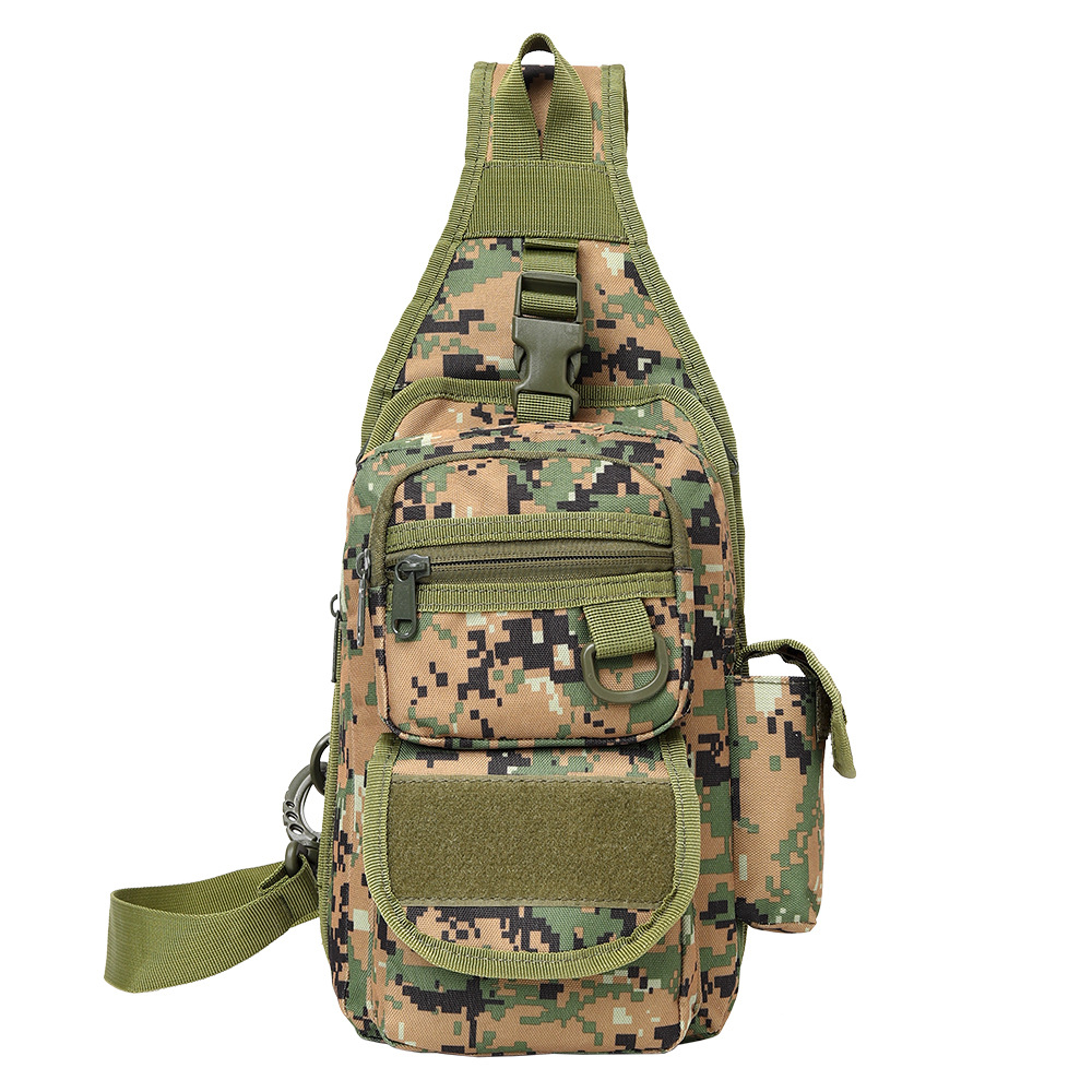 Bolso de pecho para deportes al aire libre para hombre, camuflaje militar con funda de liberación rápida, bolso de pecho táctico, bolso cruzado de tela Oxford impermeable