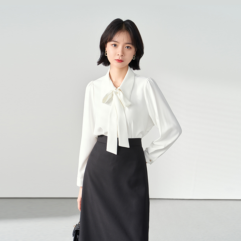 Miss Bird Chiffon Shirt Women's Summer Professional Wear Formal White Commuter Clothing Teacher Interview Suit Shirt