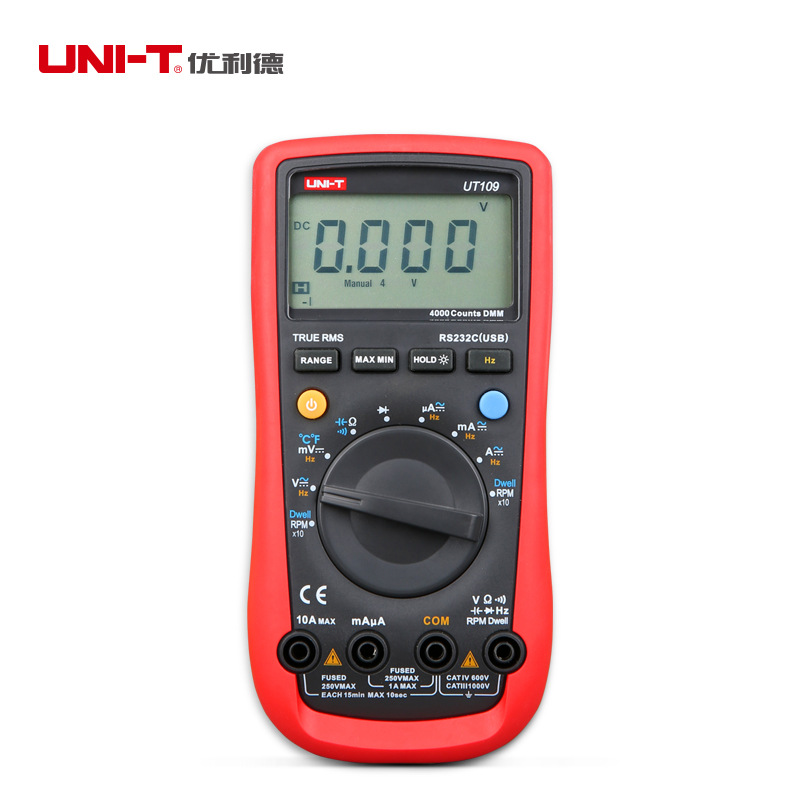 优利德UT108 UT109汽车数字万用表数显式汽车检修表维修表